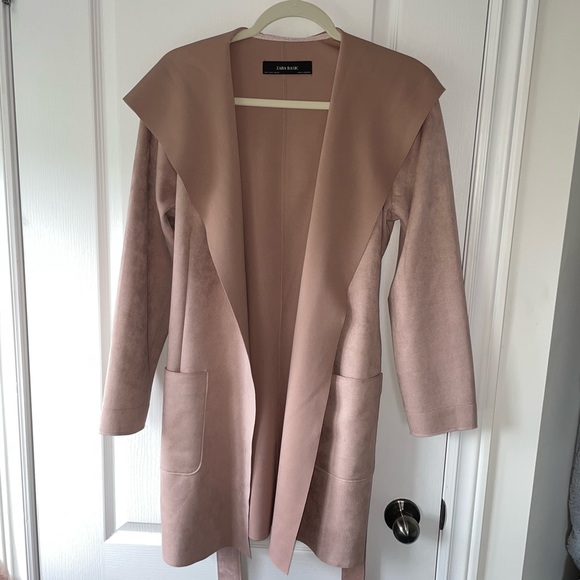 Zara Jackets & Blazers - Zara Belted Faux Suede Shacket/Cardigan